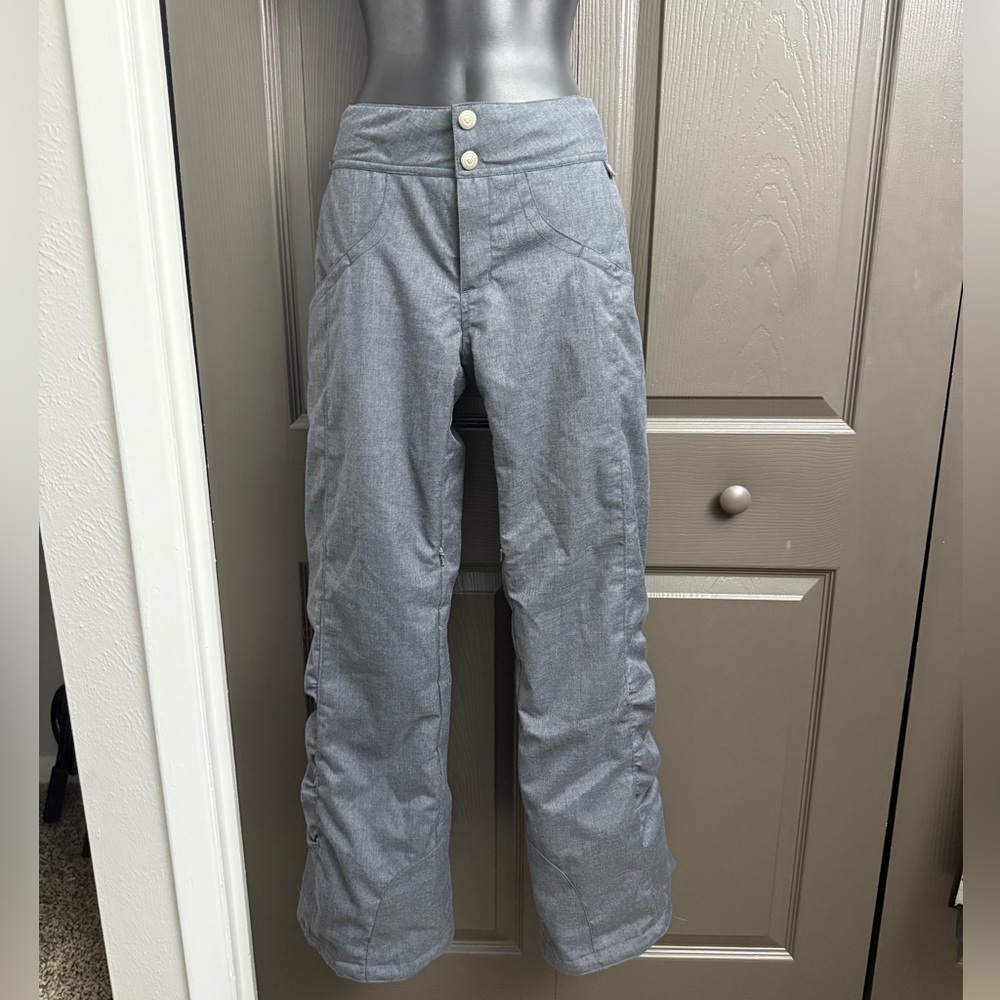 Gray Obermeyer Button-Front Snow Pants